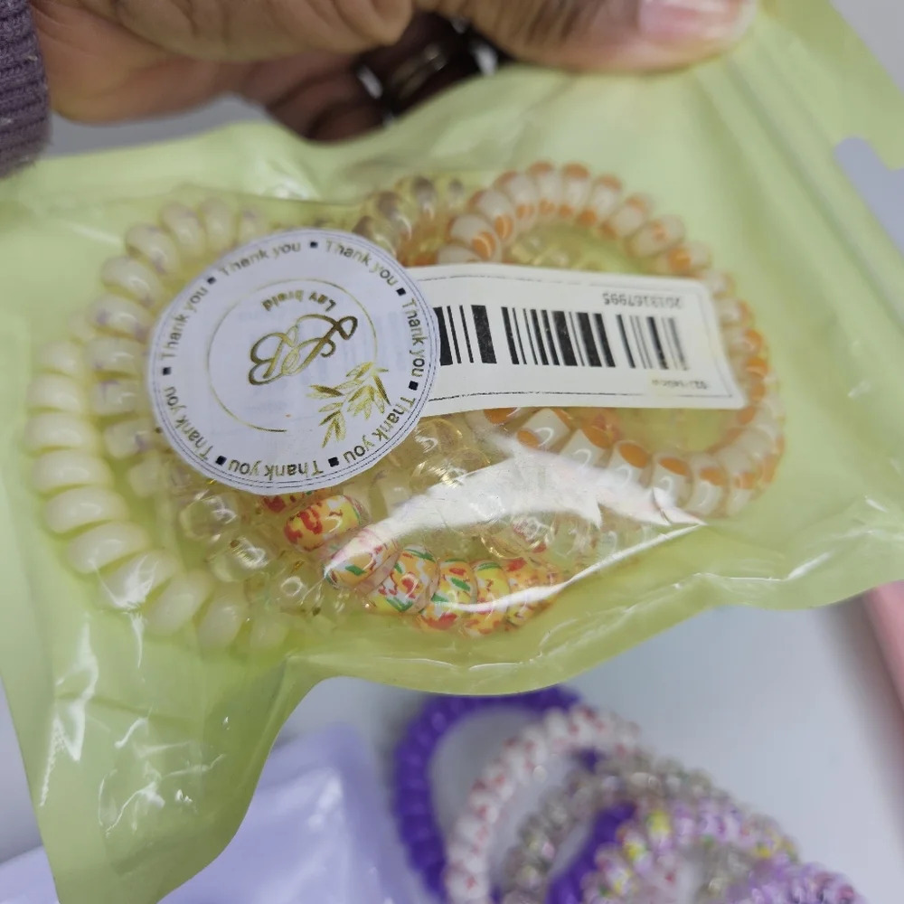 Elastic hair ties floral pattern ponytail holders for workout vacation&everyday - Picture 6 of 12